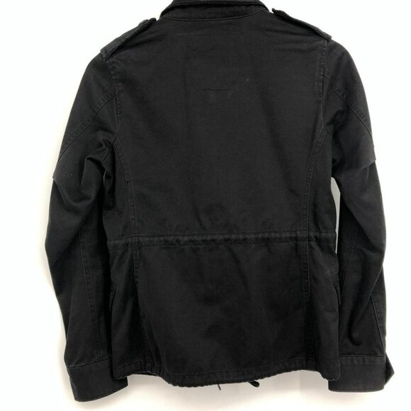 Moussy Black military style utility Jacket 4 pockets drawstring waistband - Picture 14 of 16